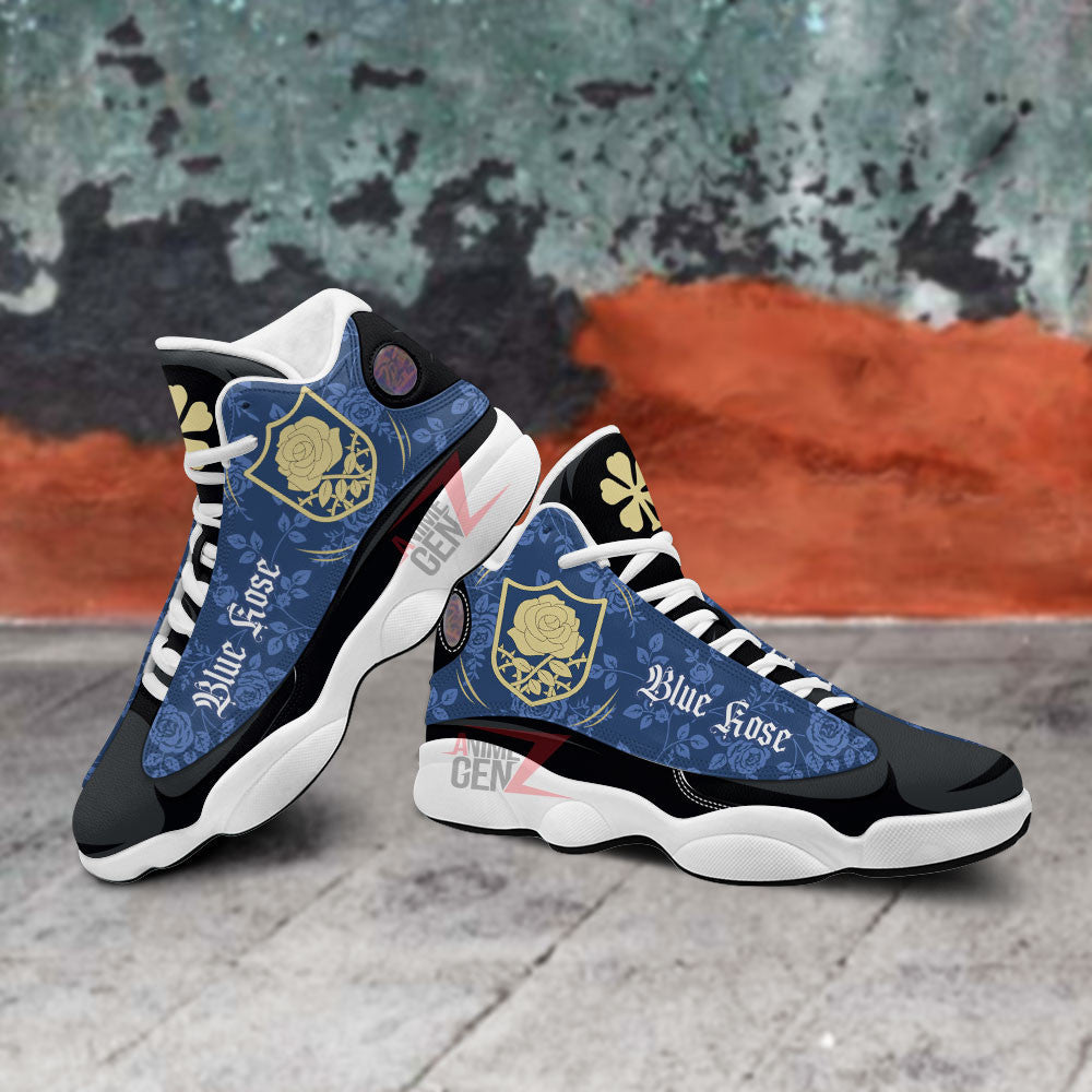 Back Clover Blue Rose Air Jordan 13 Custom Anime Shoes