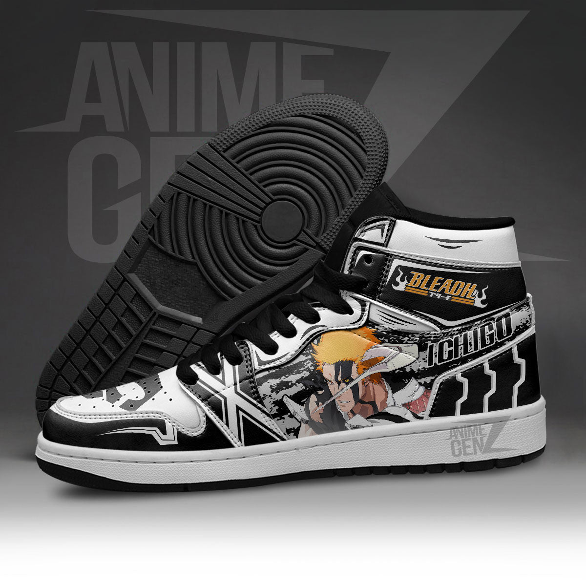 Bleach JD Sneakers Kurosaki Ichigo True Bankai Custom Anime Shoes Ph220413-01