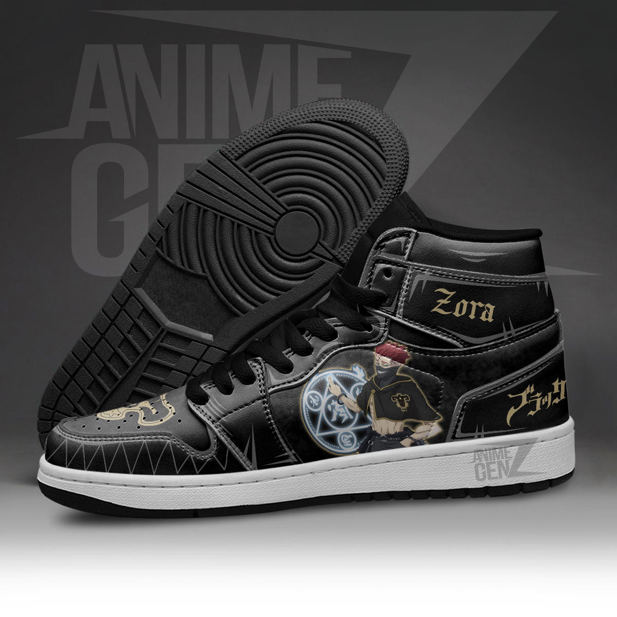 Zora Ideale JD Sneakers Black Clover Custom Anime Shoes