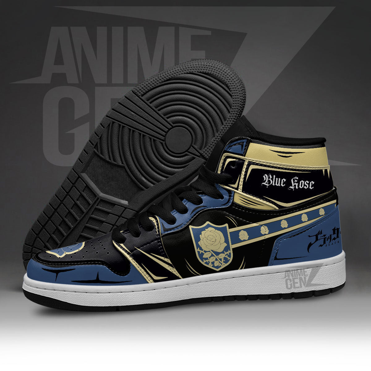 Blue Rose JD Sneakers Black Clover Custom Anime Shoes
