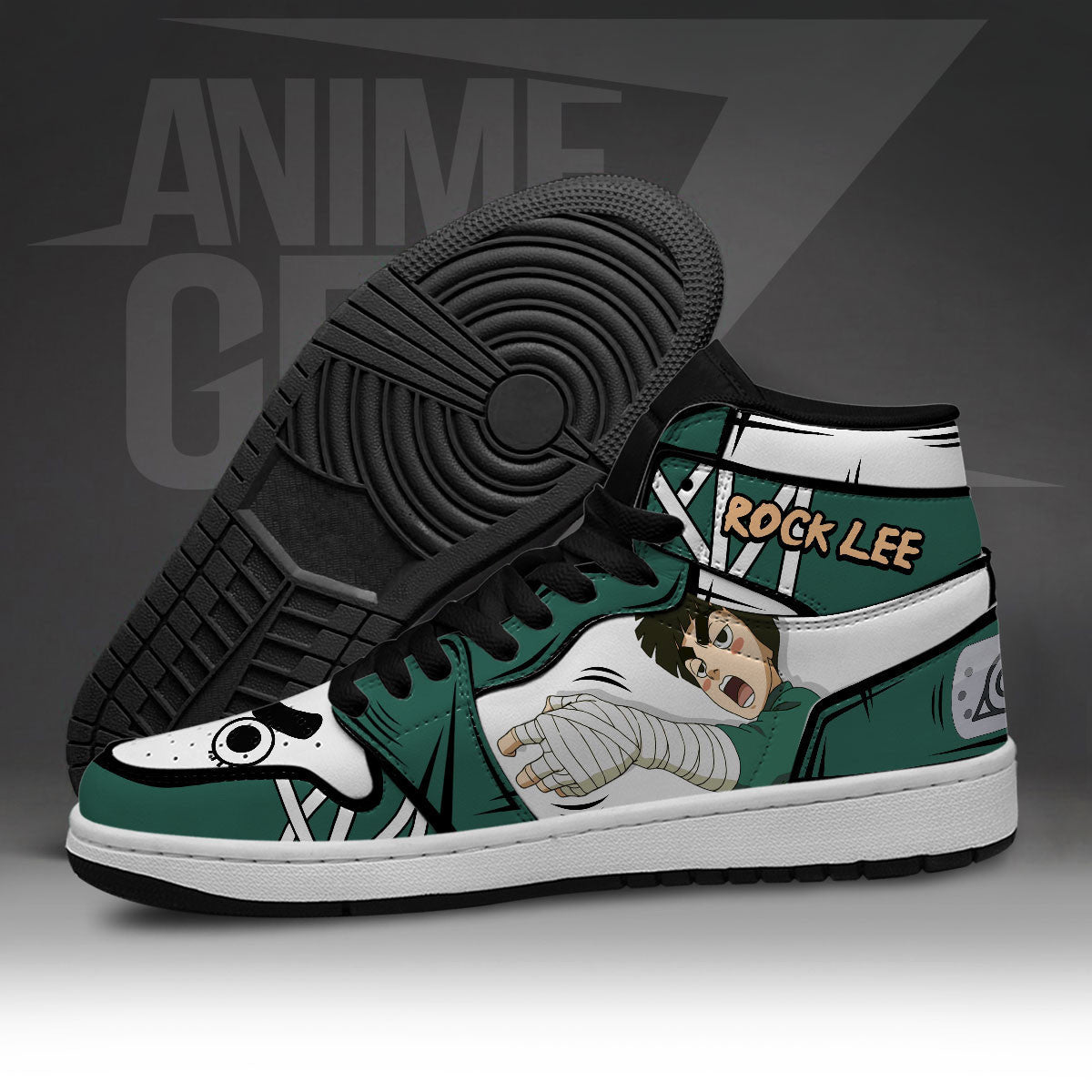 Naruto Anime JD Sneakers Rock Lee Custom Anime Shoes