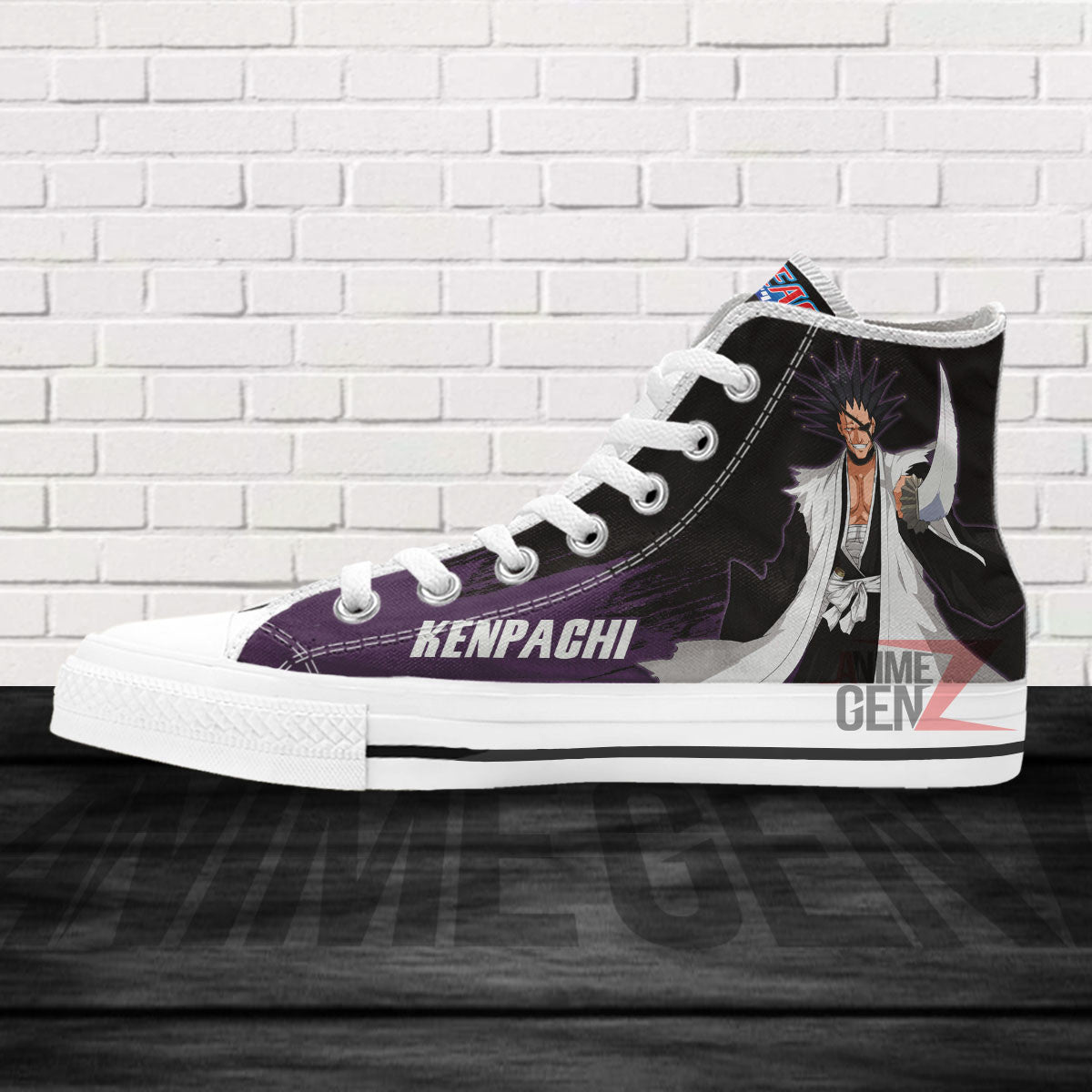 Bleach Kenpachi Zaraki High Top Shoes Custom Anime Sneakers