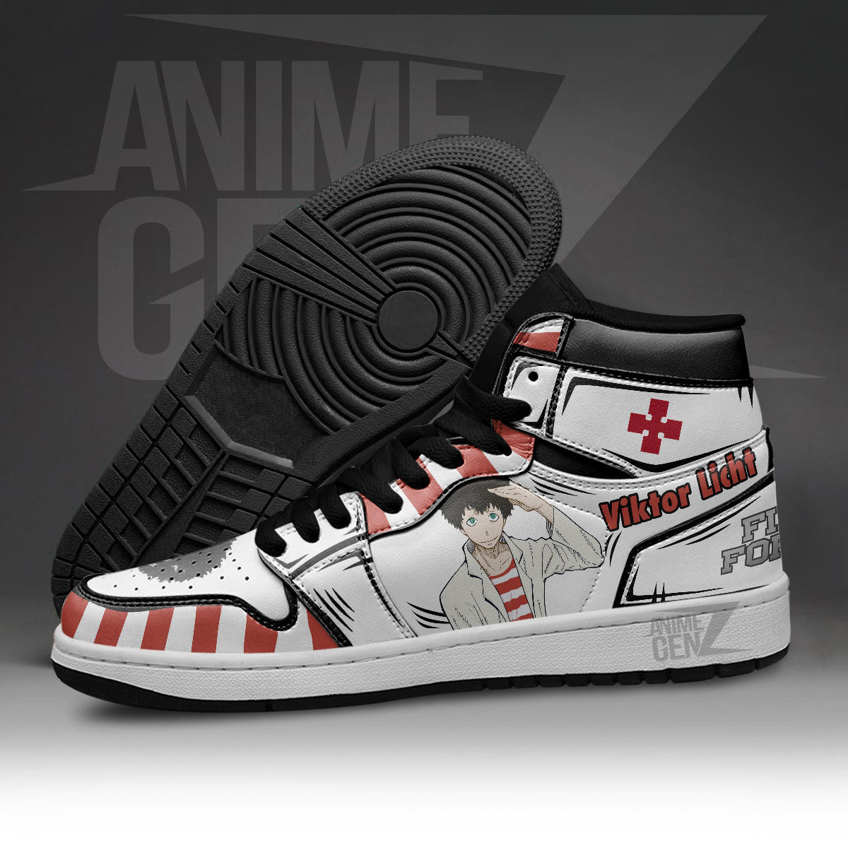 JD Sneakers Fire Force Viktor Licht Custom Anime Shoes