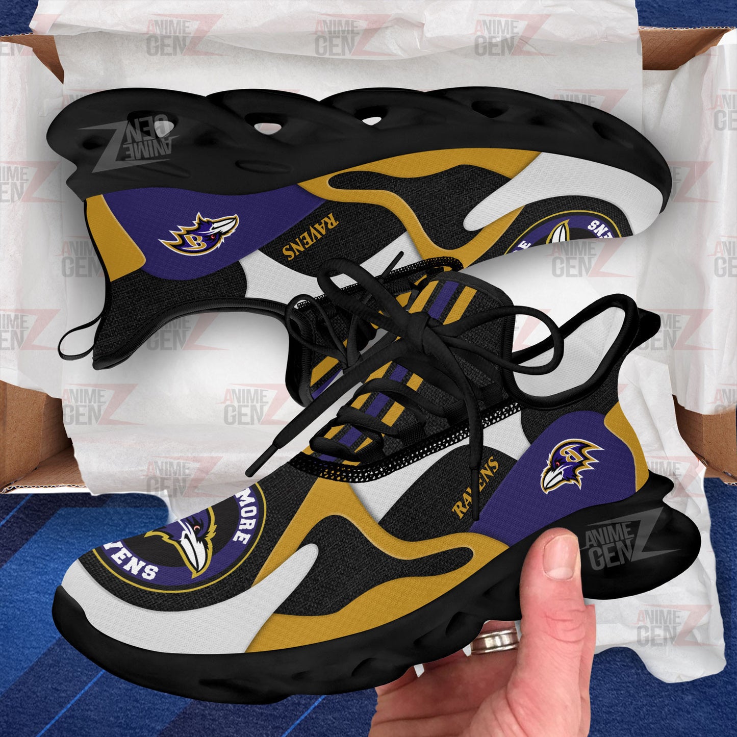 Baltimore Ravens Clunky Sneakers NFL Custom Sport Shoes
