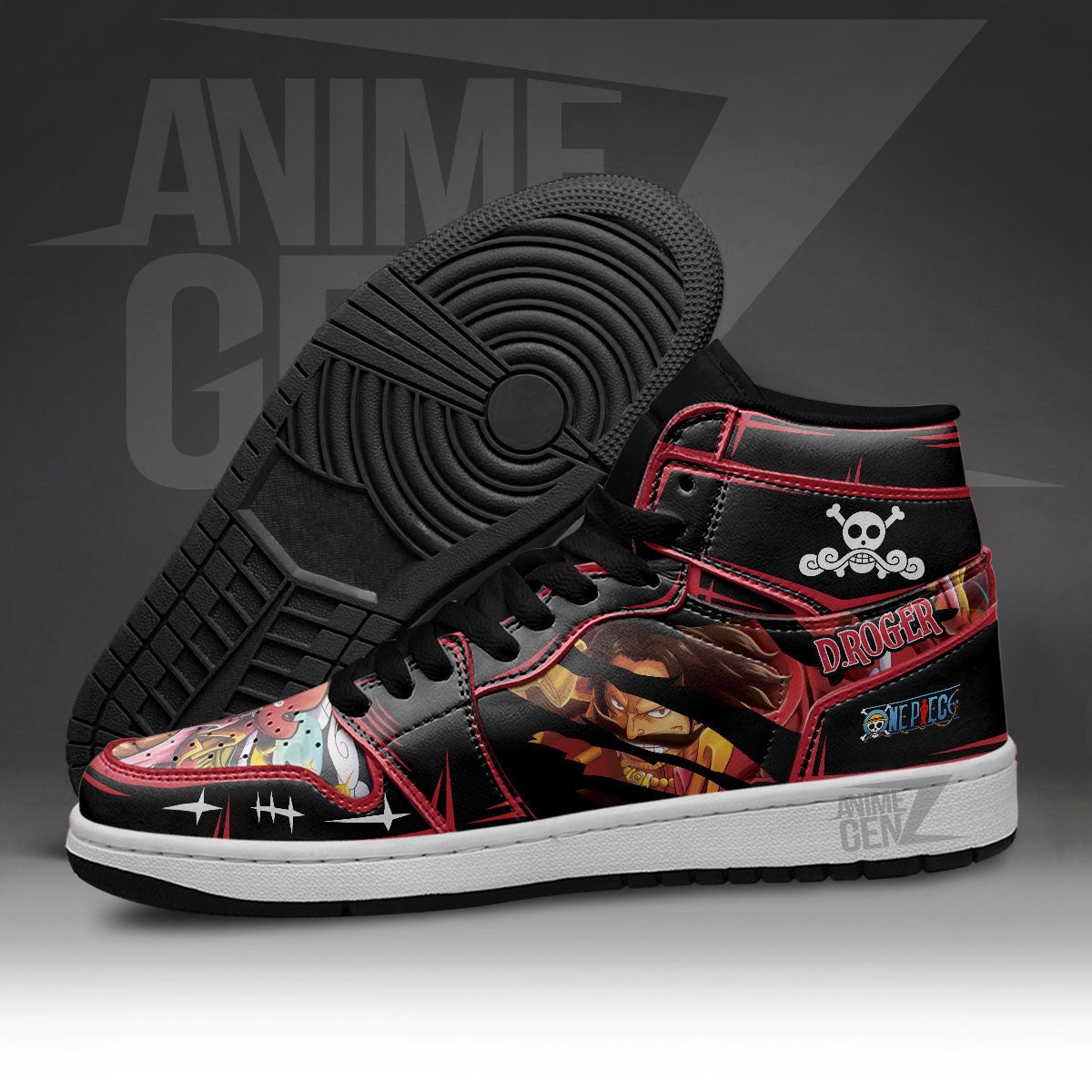 One Piece Gold D.Roger JD Sneakers Custom Anime Shoes