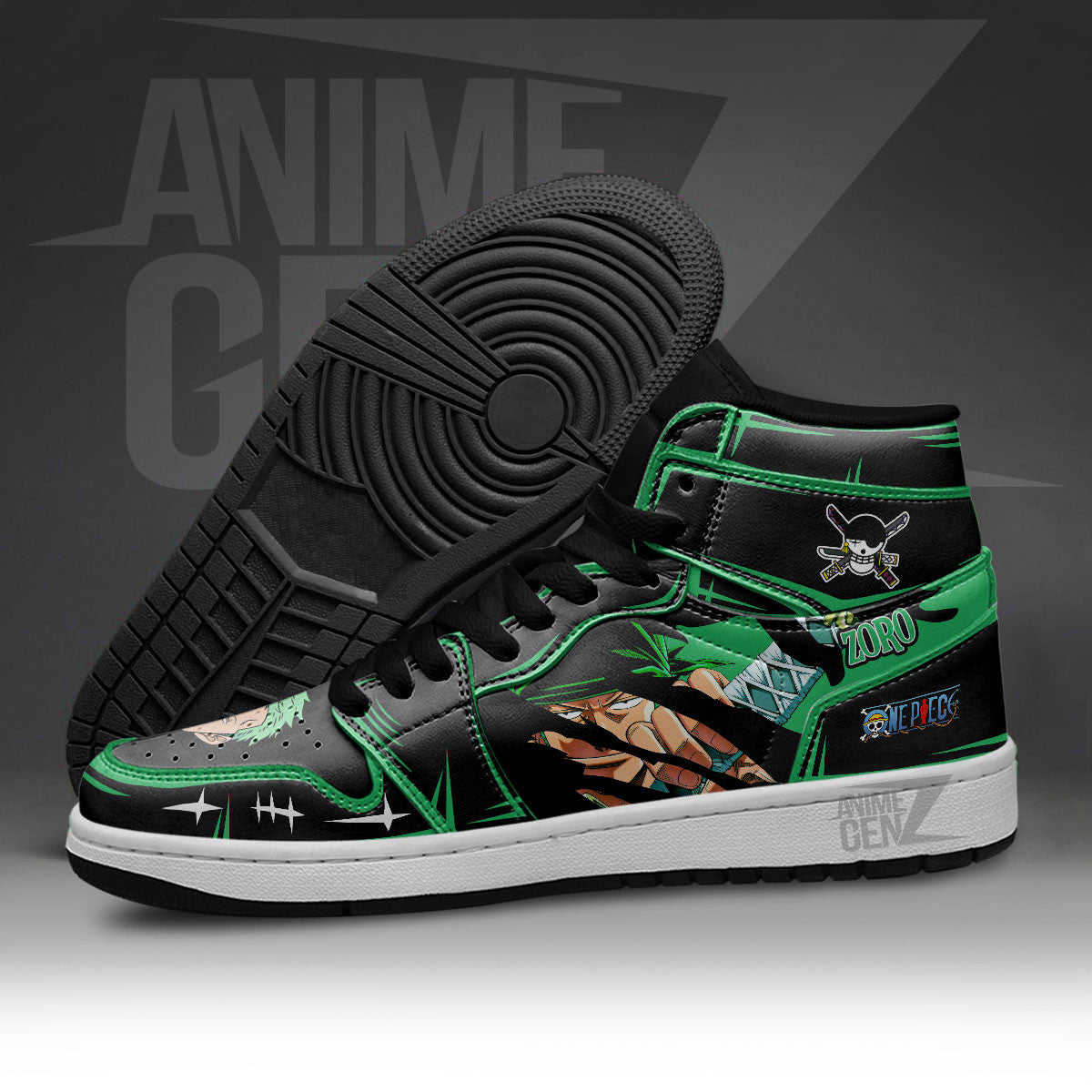 One Piece Roronoa Zoro JD Sneakers Custom Anime Shoes
