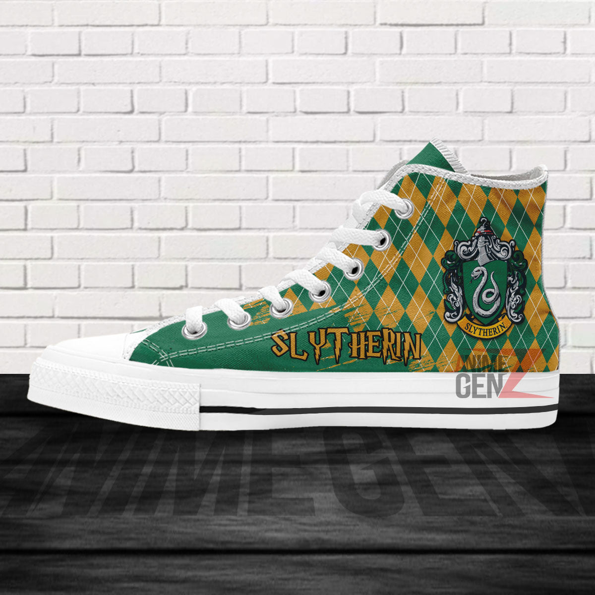 Harry Potter Slytherin High Top Shoes Custom Anime Shoes