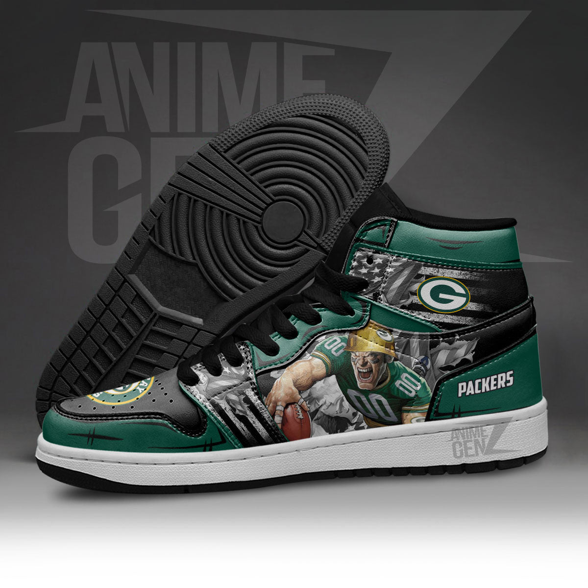 Green Bay Packers JD Sneakers NFL Custom Sports Shoes
