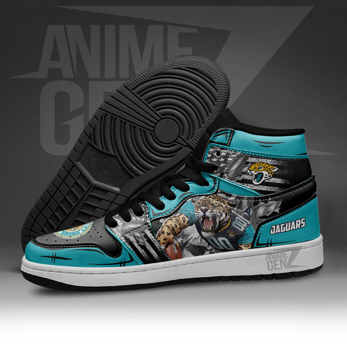 Jacksonville Jaguars JD Sneakers NFL Custom Sports Shoes