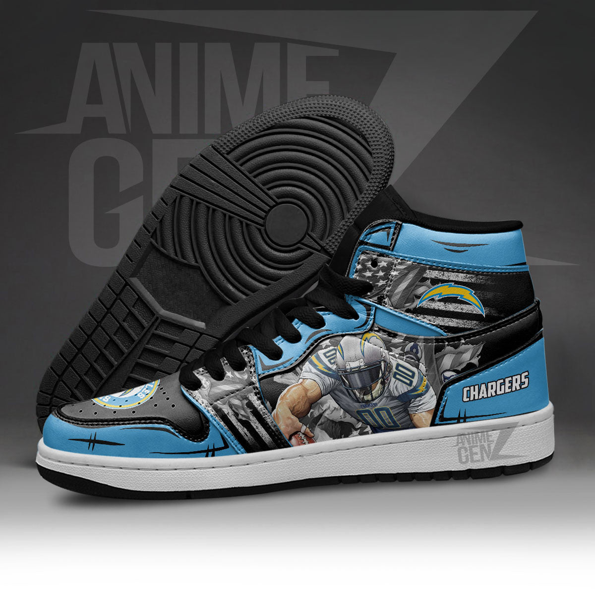 Los Angeles Chargers JD Sneakers NFL Custom Sports Shoes