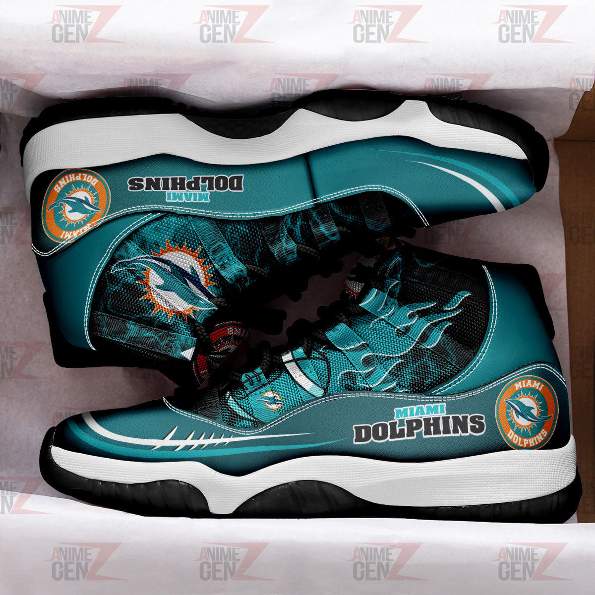 Miami Dolphins Air Jordan 11 Sneakers NFL Custom Sport Shoes