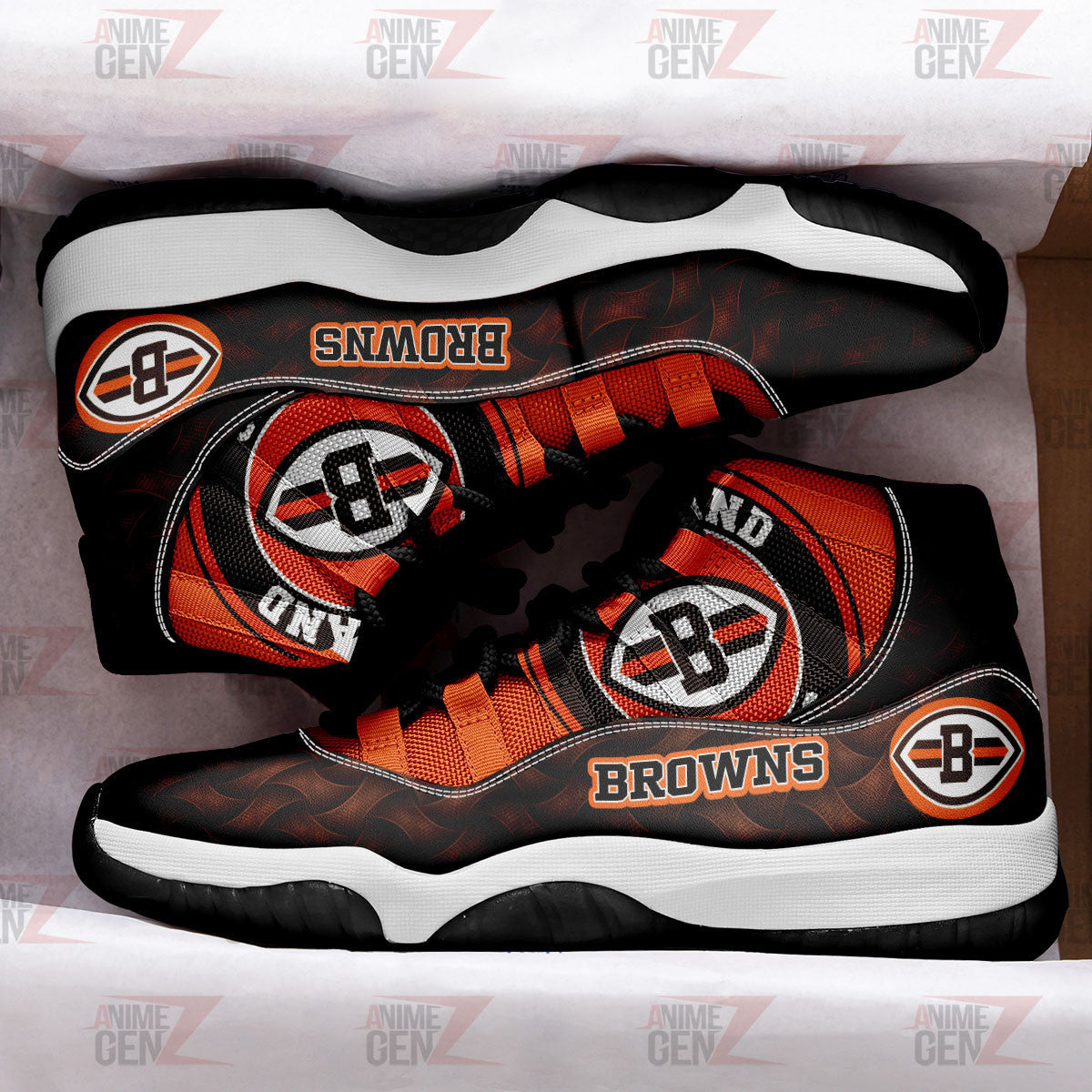 Cleveland Browns Air Jordan 11 Sneakers NFL Custom Sport Shoes