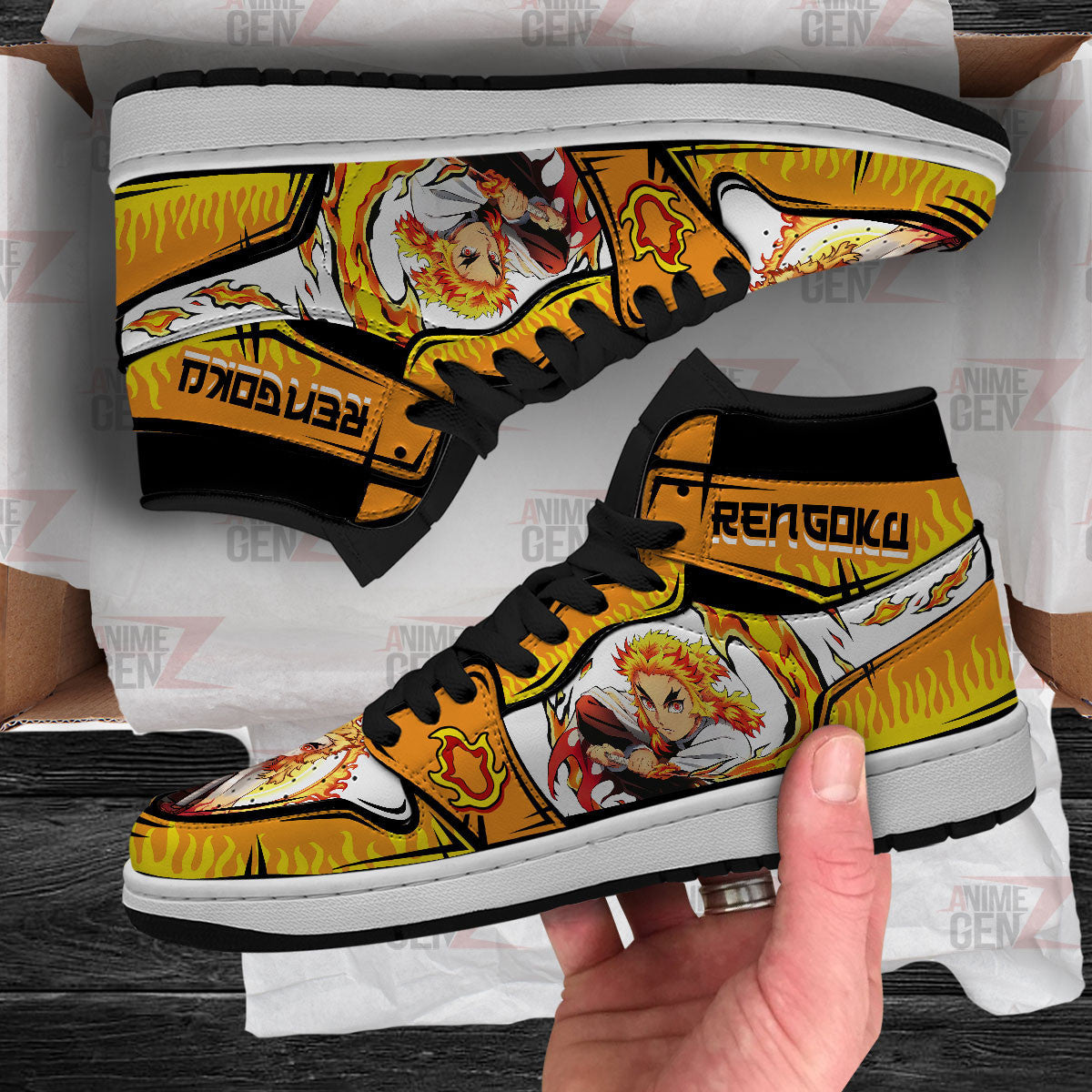 Demon Slayer JD Sneakers Rengoku Anime Custom Shoes