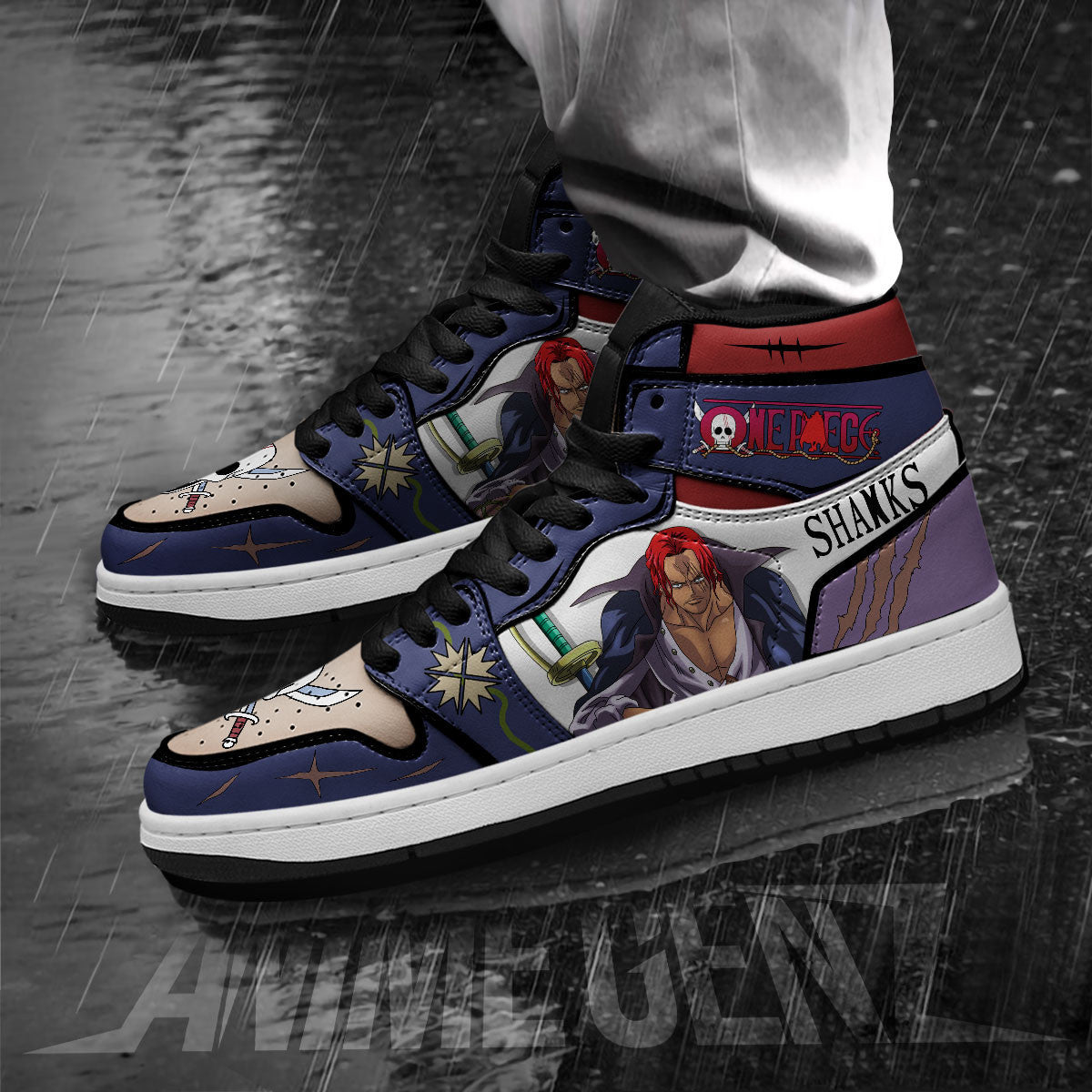 One Piece Shanks Red Hair JD Sneakers Custom Anime Shoes