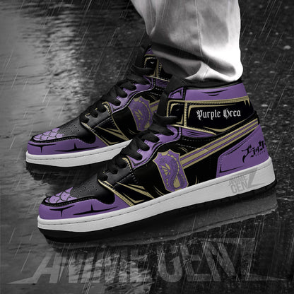 Purple Orca JD Sneakers Black Clover Custom Anime Shoes