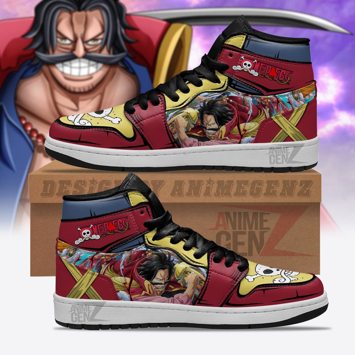 One Piece Gol D Roger JD Sneakers Custom Anime Shoes