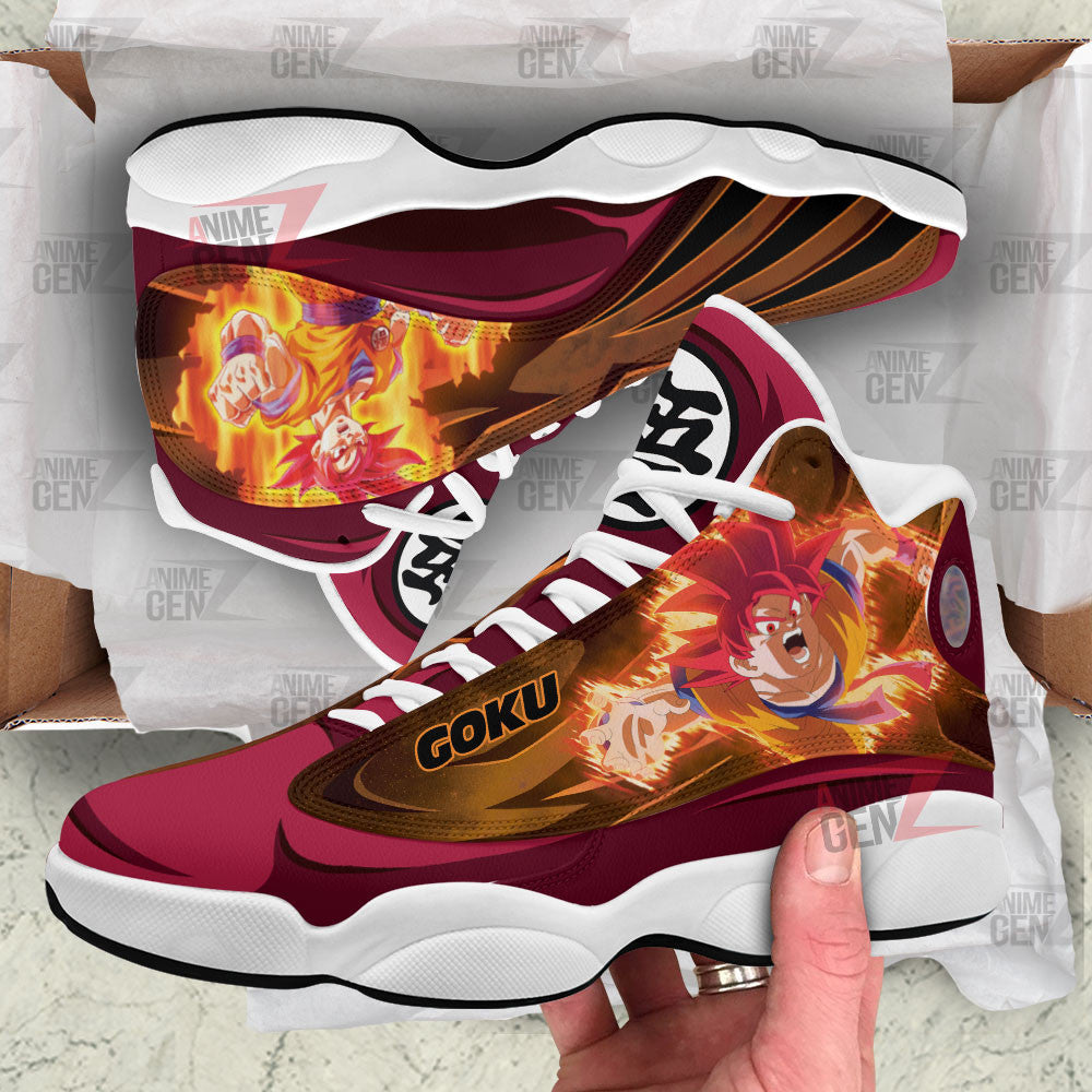 Dragon Ball Sneakers Goku God Air Jordan 13 Sneakers Custom Anime Shoes