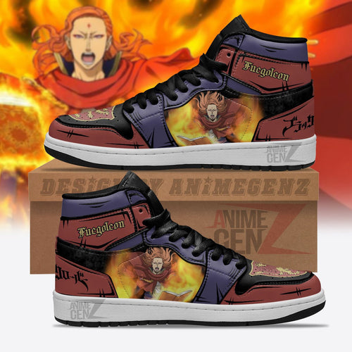 Fuegoleon Vermillion JD Sneakers Black Clover Custom Anime Shoes