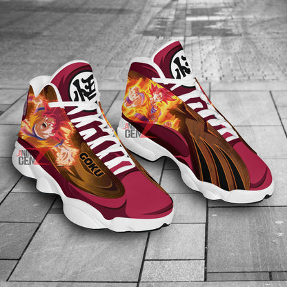 Dragon Ball Sneakers Goku God Air Jordan 13 Sneakers Custom Anime Shoes