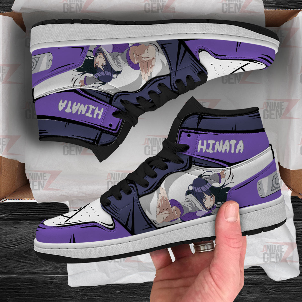 Naruto Hinata Hyuga JD Sneakers Custom Anime Shoes