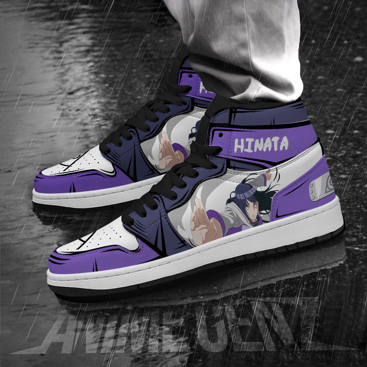 Naruto Hinata Hyuga JD Sneakers Custom Anime Shoes