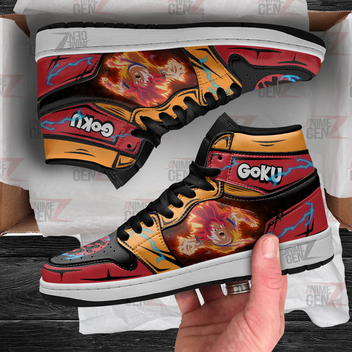 Dragon Ball Son Goku God JD Sneakers Custom Anime Shoes