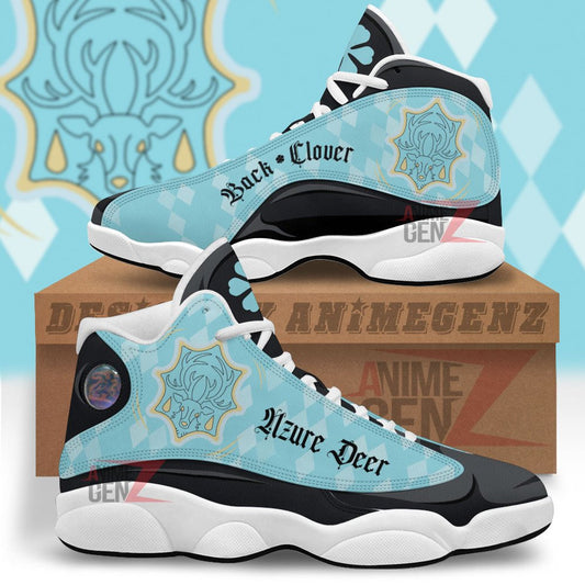 Back Clover Azure Deer Air Jordan 13 Custom Anime Shoes