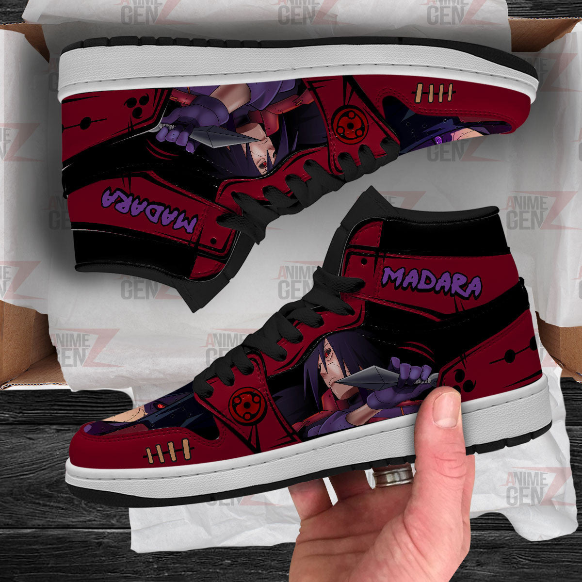 Naruto Anime JD Sneakers Madara Uchiha Anime Shoes