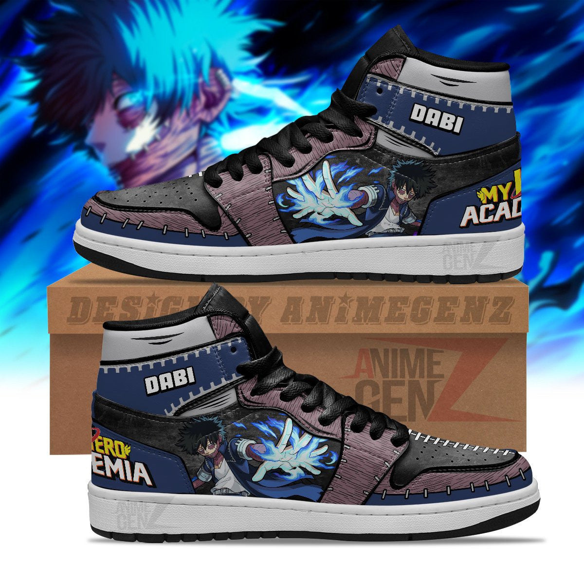 BNHA Dabi JD Sneakers Custom My Hero Academia Anime Shoes