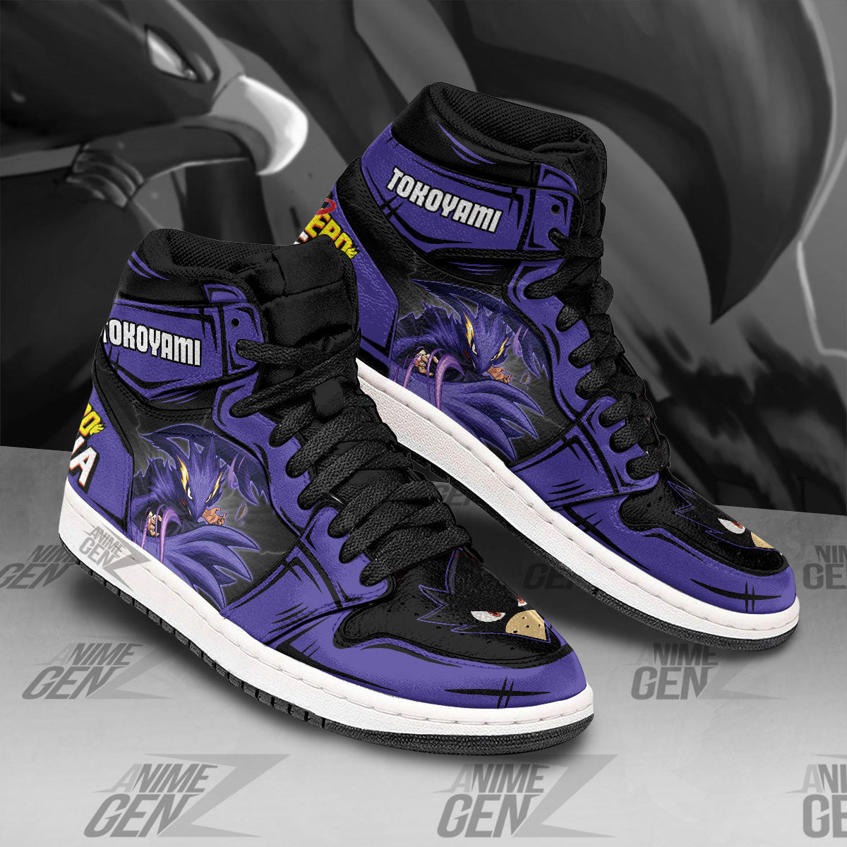 BNHA Tokoyami Fumikage JD Sneakers Custom Anime My Hero Academia Shoes