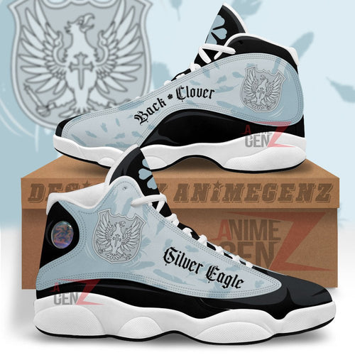 Back Clover Silver Eagle Air Jordan 13 Custom Anime Shoes
