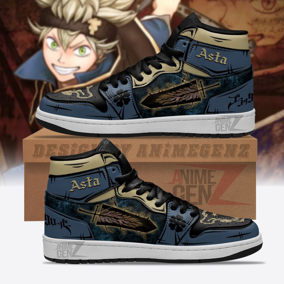 Asta Black Clover JD Sneakers Custom Anime Shoes