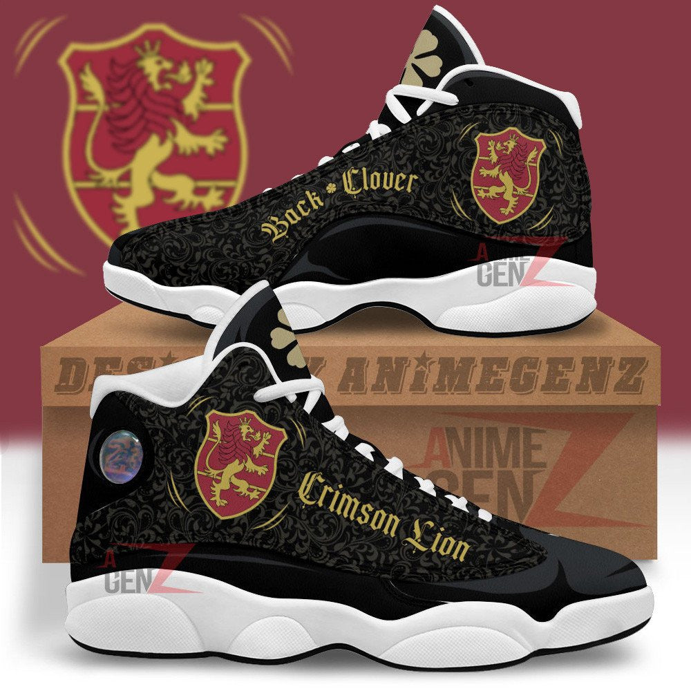 Back Clover Crimson Lion Air Jordan 13 Custom Anime Shoes