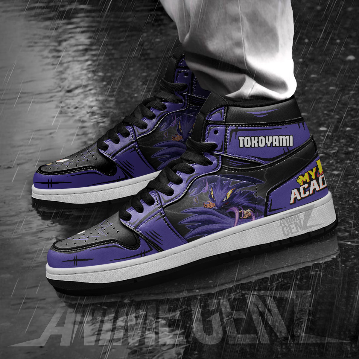 BNHA Tokoyami Fumikage JD Sneakers Custom Anime My Hero Academia Shoes