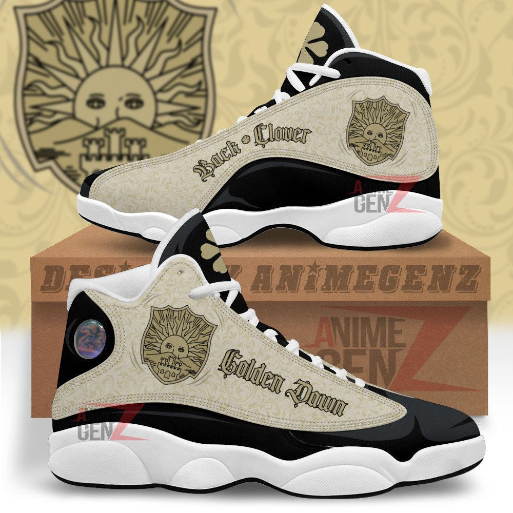 Back Clover Golden Dawn Air Jordan 13 Custom Anime Shoes