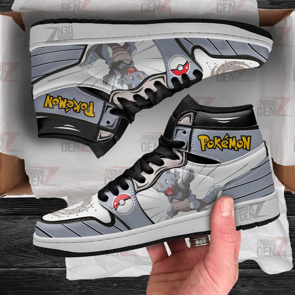 Pokemon Rhydon JD Sneakers Custom Pokemon Anime Shoes
