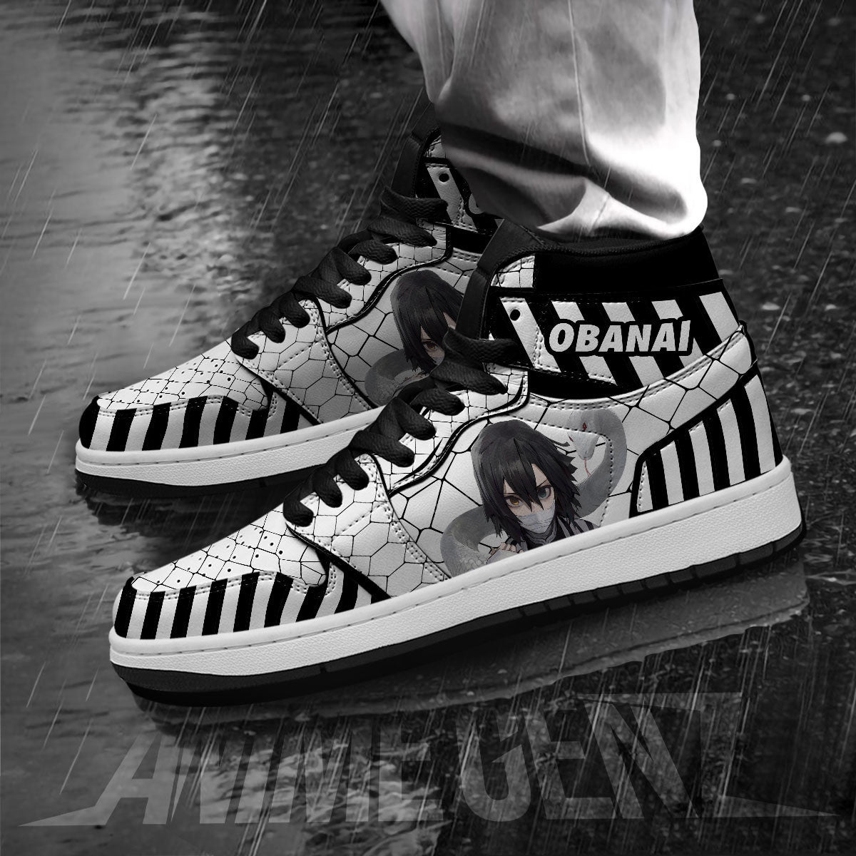 Demon Slayers Obanai Iguro Serpent Hashira JD Sneakers Custom Anime Shoes