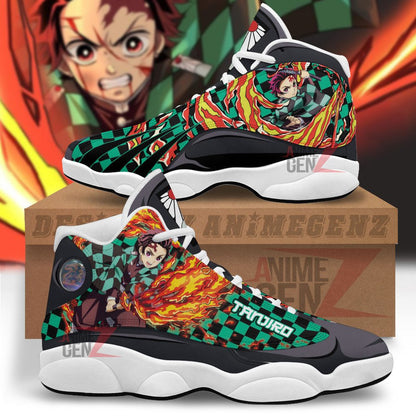 Demon Slayer JD13 Sneakers Kamando Tanjiro Sun Breathing Custom Anime Shoes