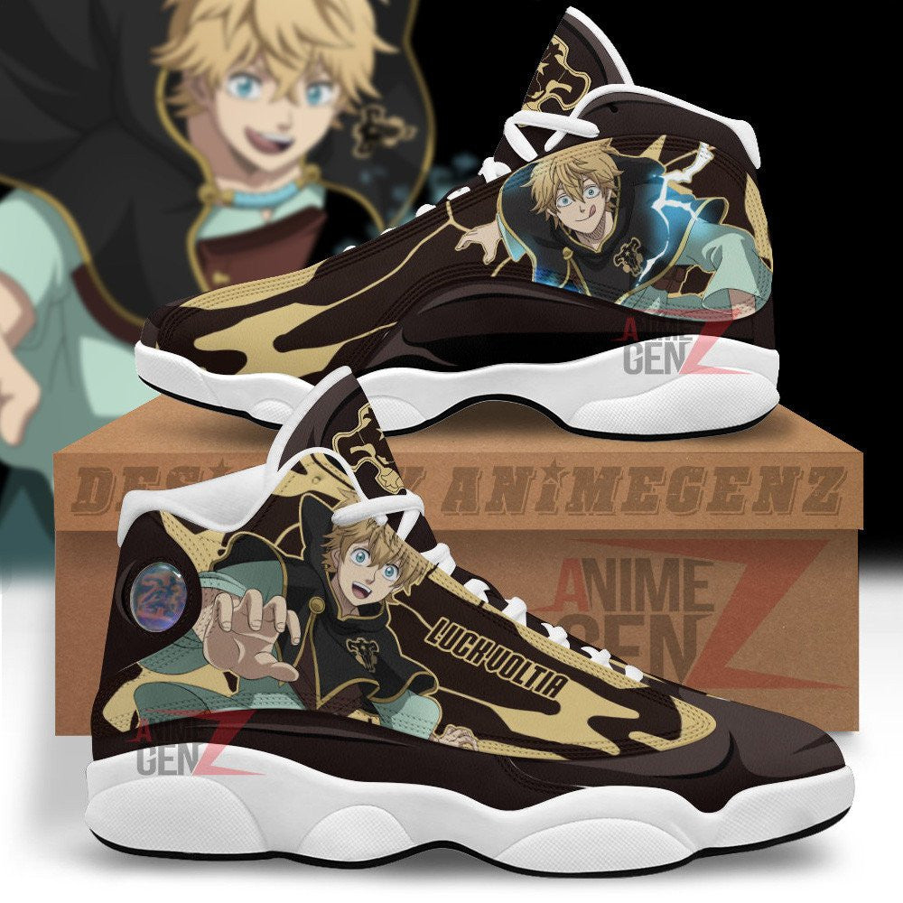 Black Clover Air Jordan 13 Sneakers Luck Voltia Black Bull Custom Anime Shoes