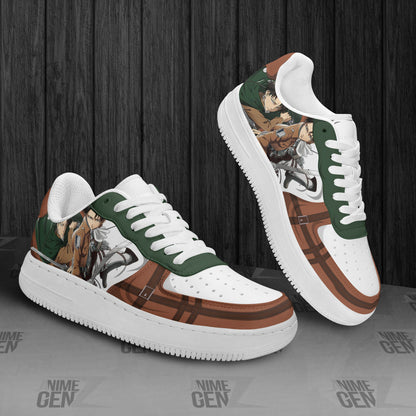 Attack On Titan Levi Ackermann Air Sneakers Custom Anime Shoes