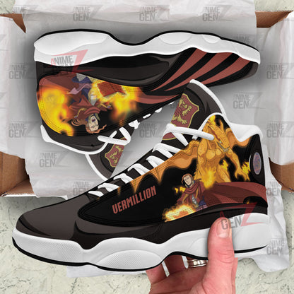 Black Clover Air Jordan 13 Sneakers Fuegoleon Vermillion Black Bull Custom Anime Shoes