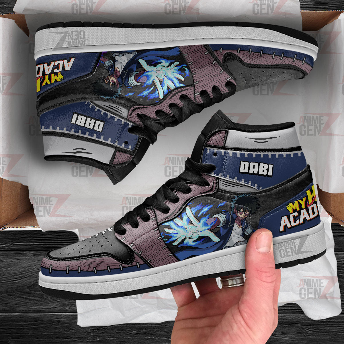 BNHA Dabi JD Sneakers Custom My Hero Academia Anime Shoes