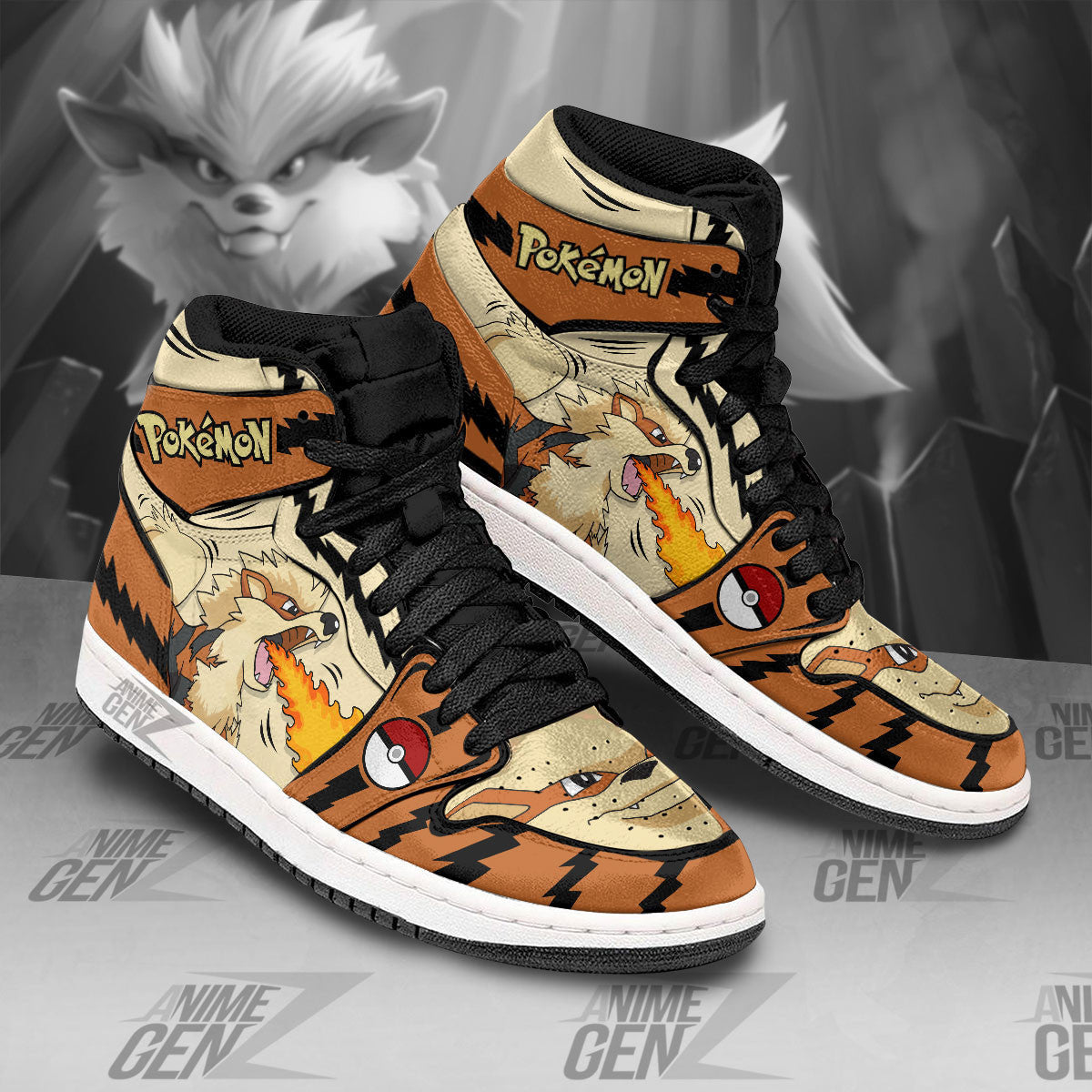 Pokemon Arcanine JD Sneakers Custom Anime Shoes