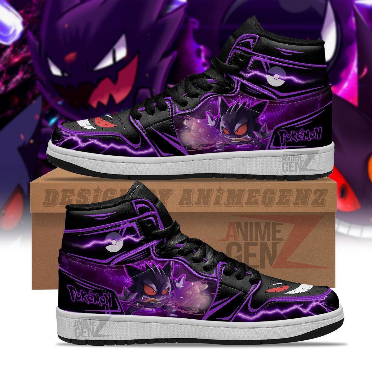 Pokemon Gengar JD Sneakers Custom Anime Shoes