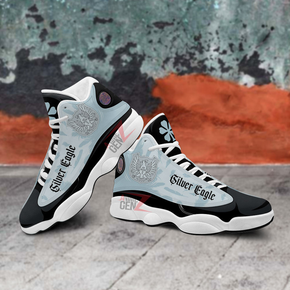 Back Clover Silver Eagle Air Jordan 13 Custom Anime Shoes