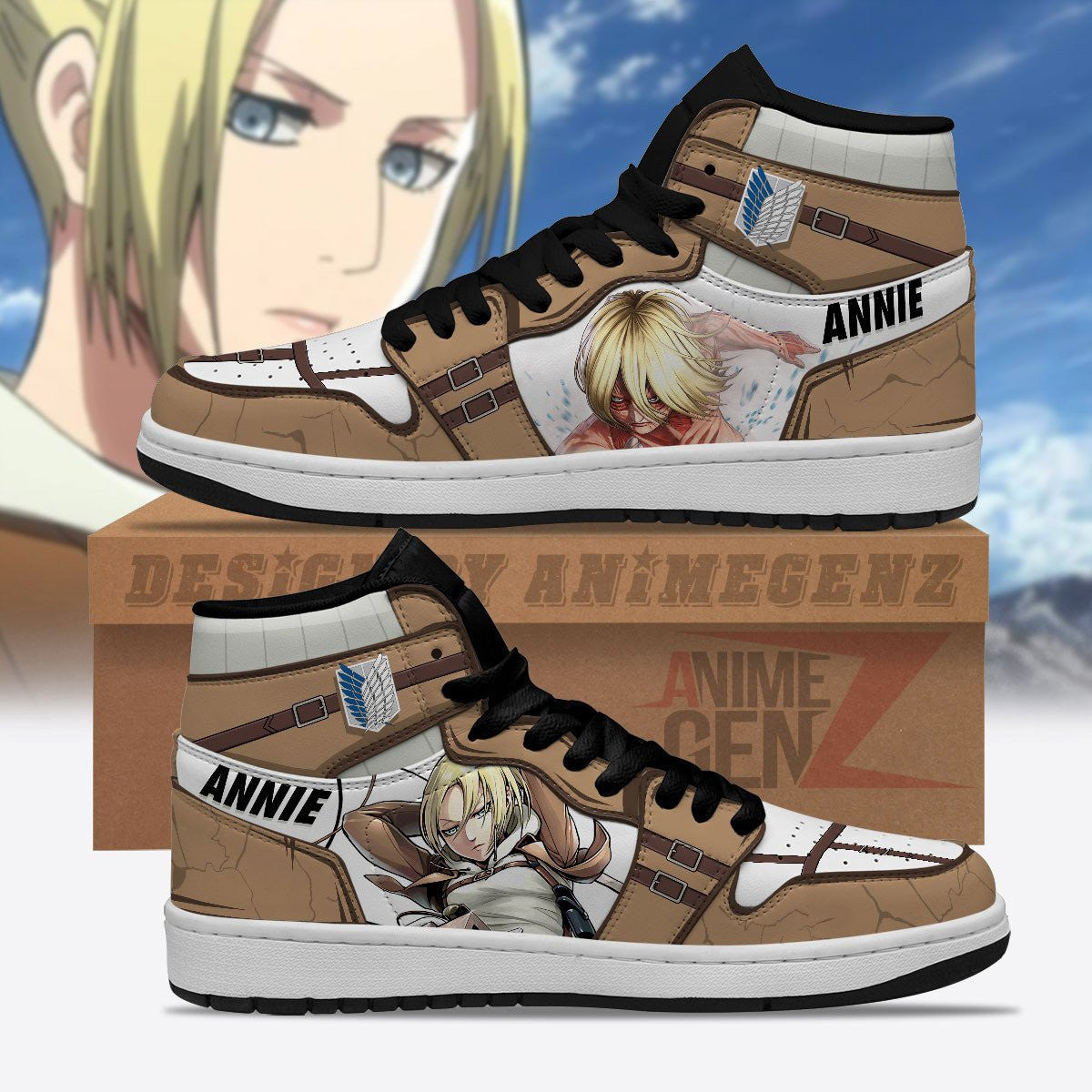 Attack On Titan JD Sneakers Annie Leonhart Custom Anime Shoes