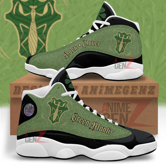 Back Clover Green Mantis Air Jordan 13 Custom Anime Shoes