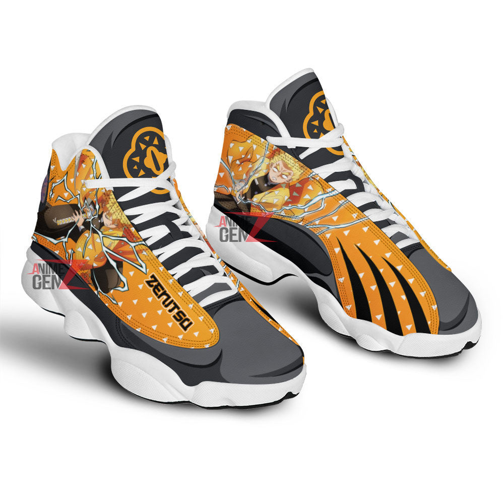 Demon Slayer Air JD13 Sneakers Agatsuma Zenitsu Sneakers Custom Anime Shoes