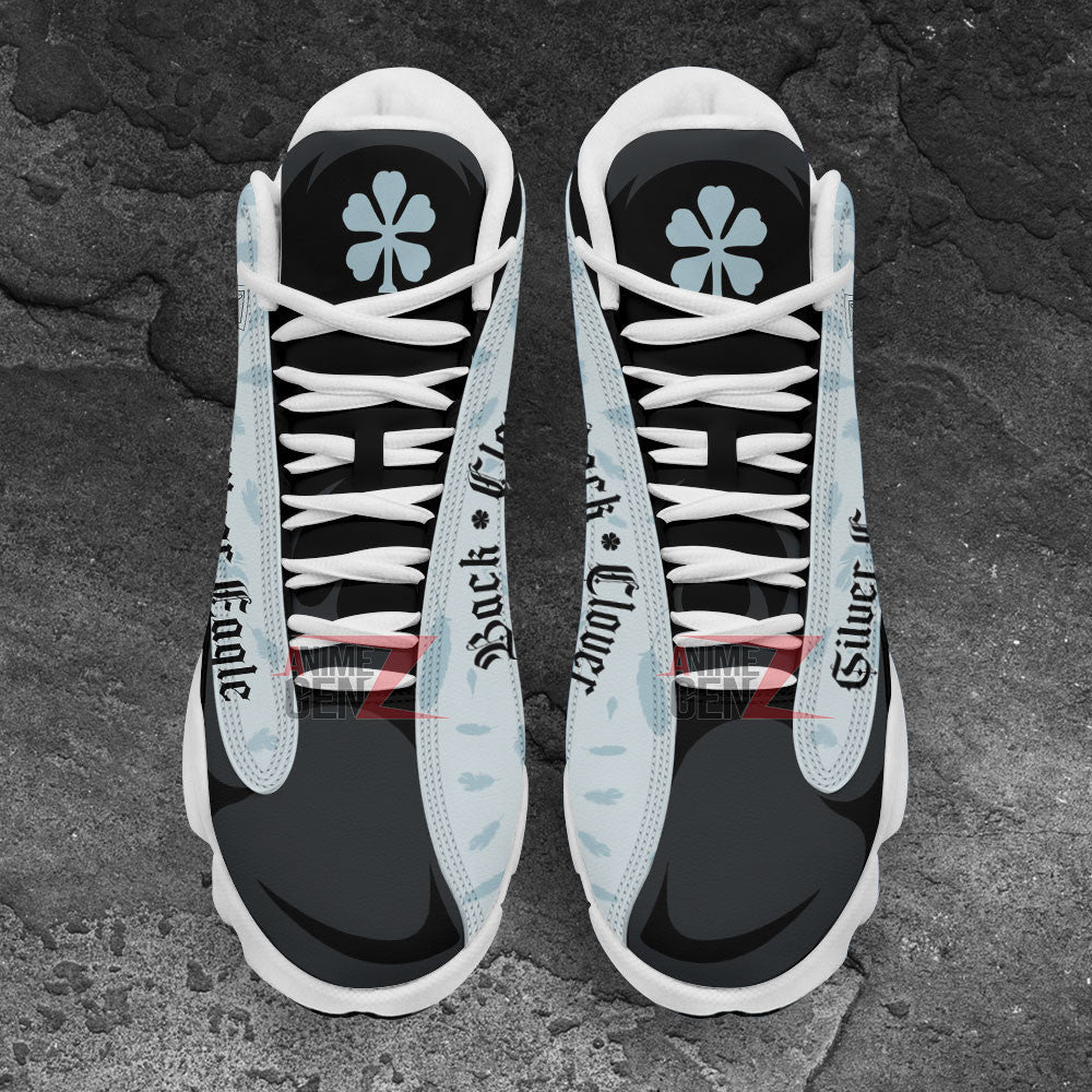 Back Clover Silver Eagle Air Jordan 13 Custom Anime Shoes