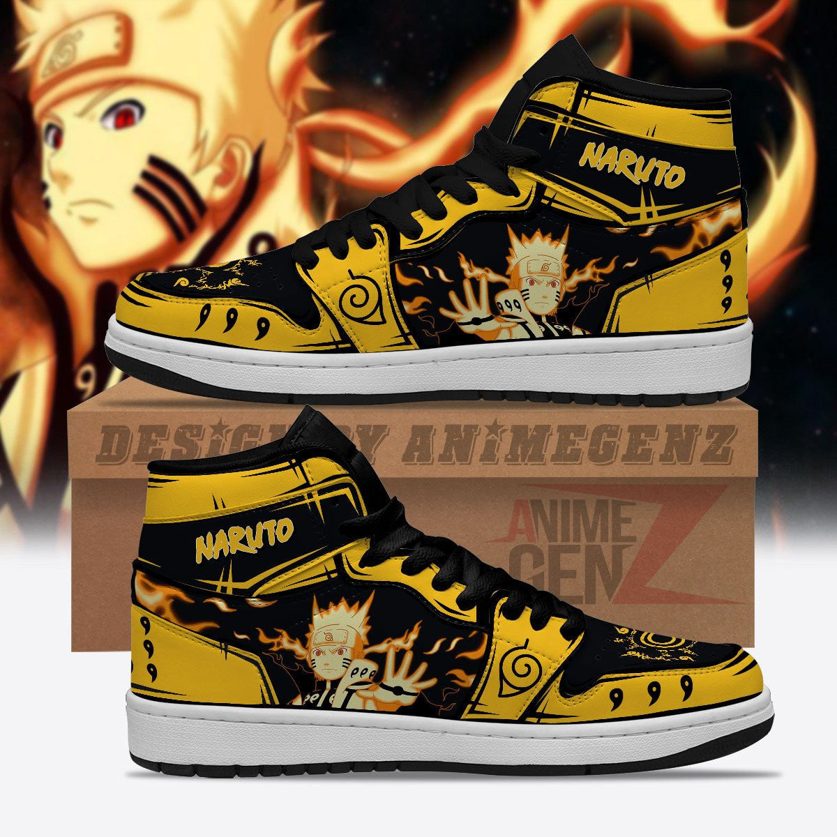 Naruto Bijuu Mode JD Sneakers Custom Anime Shoes